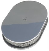 Trans-Dapt Performance Aluminum Air Cleaners 6023 Filter Assembly, Large Oval, Raised Base, Aluminum, Polished, Plain Design, 2 in. Filter Height, Each thumbnail 1