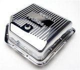 Trans-Dapt Performance Transmission Pans 9198 Pan, Deep, Steel, Chrome, Finned, GM, TH350, Extension Not Included, Each thumbnail 1