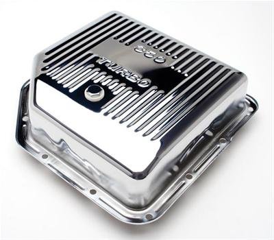 Trans-Dapt Performance Transmission Pans 9198 Pan, Deep, Steel, Chrome, Finned, GM, TH350, Extension Not Included, Each
