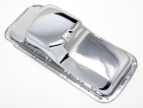 Trans-Dapt Performance OEM Replacement Oil Pans 9496 Pan, Steel, Chrome Plated, 5 qt., Chrysler, Dodge, Plymouth, Big Block, B/RB, Each