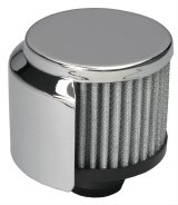 Trans-Dapt Performance Valve Cover Filter Breathers 9516 Filtered Breather push-in, with hood, chrome, for 1.25" hole thumbnail 1