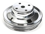 Trans-Dapt Performance Chrome Water Pump Pulleys 9723 Pulley, V-Belt, 2-Groove, Steel, Chrome, Chevy, Big Block, Long Pump, Each thumbnail 3