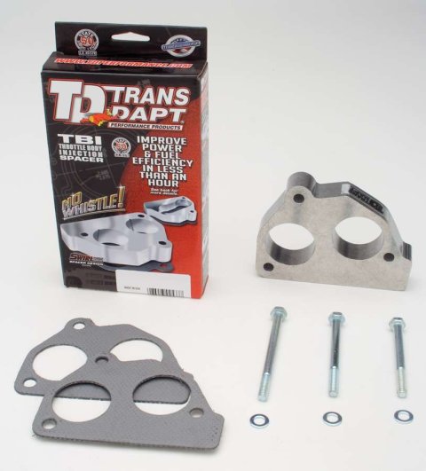 Trans-Dapt Performance Smooth Bore TBI Spacers 2733 Throttle Body Spacer, Bore, Aluminum, Natural, 1 in., Chevy, GMC, Pickup/SUV, Each thumbnail 2