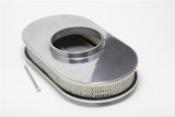 Trans-Dapt Performance Aluminum Air Cleaners 6048 Cleaner, Flat Base, Oval, Polished Top, Finned, 8 3/8 in. Width x 15 in. Length, Filter, Kit thumbnail 3