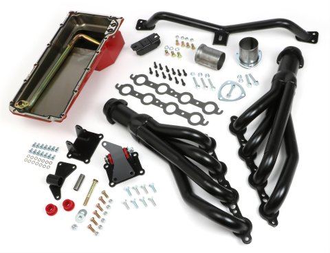 Trans-Dapt Performance Swap-In-A-Box Complete Engine Swap Kits 42051 Kits, Complete, Mid-length Natural Steel Headers, Motor Mounts, Red Oil Pan, Chevy, GMC, 4.8L, 5.3L, 6.0L, Kit thumbnail 2