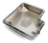 Trans-Dapt Performance Transmission Pans 9109 Pan, Extra Capacity, Steel, Chrome, Ford, C6, Each thumbnail 1