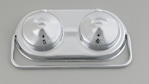 Trans-Dapt Performance Master Cylinder Covers 9100 Cover, Steel, Chrome, Single Bail, 5 in. x 2.375 in., Each thumbnail 1