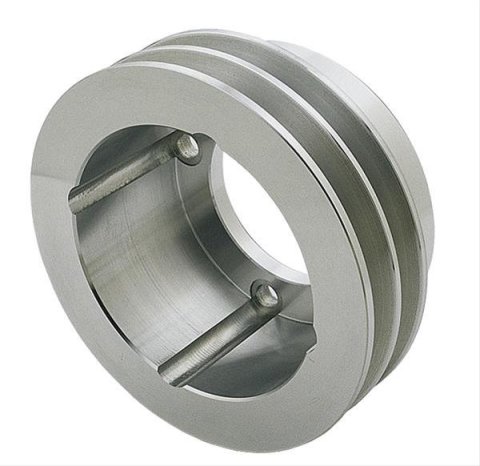 Trans-Dapt Performance Aluminum Crankshaft Pulleys 6995 Pulley, V-Belt, 2-Groove, Aluminum, Natural, Oldsmobile, V8, Each