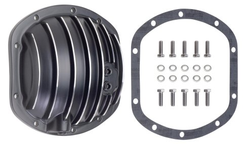 Trans-Dapt Performance Finned Aluminum 10 Bolt Dana 30 Differential Cover 9931 Cover, Aluminum, Black Powdercoated/Polished, Dana, 30, Kit