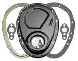 Trans-Dapt Performance Timing Covers 8638 Chain Cover, Two-piece, Steel, Black Powdercoated, Chevy, Small Block, Each thumbnail 2