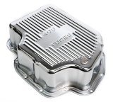 Trans-Dapt Performance Transmission Pans 9106 Pan, Deep, Steel, Chrome, Finned, Chevy, TH400, Each thumbnail 1