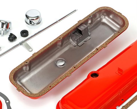 Trans-Dapt Performance PerfectMatch Powdercoated Engine Dress-Up Kits 3058 Kit, PerfectMatch, Steel, Orange Powdercoated, Chevy, Big Block, Kit