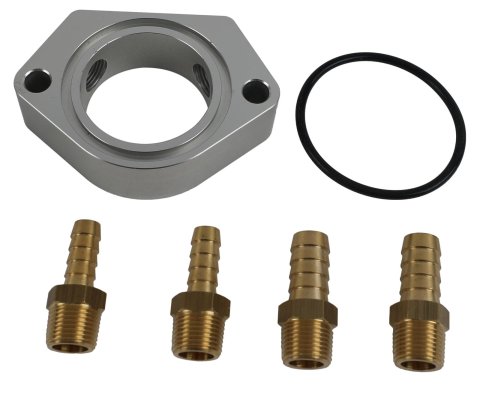 Trans-Dapt Performance Products Water Neck Spacers 6104 Spacer, Spacer Billet 1" With Dual 3/8" Npt Ports