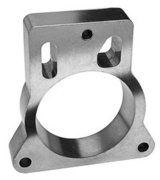 Trans-Dapt Performance Smooth Bore TBI Spacers 2766 Throttle Body Spacer, Bore, Aluminum, Natural, 1 in., Chevy, GMC/Hummer, Pickup/SUV, Each thumbnail 3