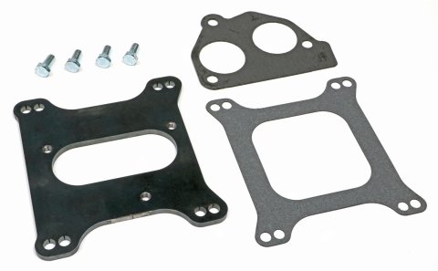 Trans-Dapt Performance Throttle Body to Carbureted Manifold Adapters 2210 TBI Adapter, 3-Bolt TBI Square Bore Manifold, Steel, .250 in. Thick, Gaskets, Hardware, Kit thumbnail 1