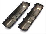 Trans-Dapt Performance Products Valve Covers 8611 OLDS CTR. HOLE ASPHALT BLACK POWDER COATED VALVE COVERS thumbnail 1