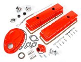 Trans-Dapt Performance PerfectMatch Powdercoated Engine Dress-Up Kits 3052 Kit, PerfectMatch, Steel, Orange Powdercoated, Chevy, Small Block, Kit thumbnail 3