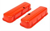 Trans-Dapt Performance Products Valve Covers 9997 Covers, Tall, Steel, Orange Powdercoated, Baffled, Chevrolet, Big Block, Pair thumbnail 2