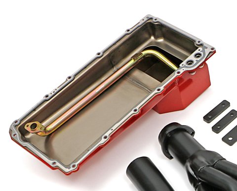 Trans-Dapt Performance Swap-In-A-Box Complete Engine Swap Kits 46011 Kit, LS, GM A-Body, Steel Headers, Natural Finish, 1 3/4 in. Primary Tube, Steel Oil Pan, Red Painted, Kit