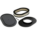 Trans-Dapt Performance Products Air Cleaners 7460 Cleaner, Milled Top Black Aluminum Oval A/C-12" Long thumbnail 4