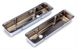 Trans-Dapt Performance Chrome Valve Covers 4963 Covers, Stock Height, Steel, Chrome, Plain, Chevy, Small Block, Pair thumbnail 2