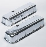 Trans-Dapt Performance Chrome Valve Covers 4965 Covers, Tall, Steel, Chrome, Plain, Chevy, Big Block, Pair thumbnail 1