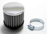 Trans-Dapt Performance Valve Cover Filter Breathers 9597 Filtered breather clamp-on, chrome, 1 3/8" ID thumbnail 1