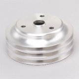 Trans-Dapt Performance Aluminum Crankshaft Pulleys 9486 Pulley, V-Belt, 3-Groove, 6.6 in., Aluminum, Natural, Chevy, Small Block, Long Pump, Each thumbnail 1