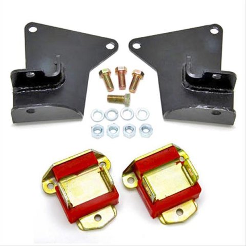 Trans-Dapt Performance Engine Swap Motor Mounts 9566 Mounts, Swap, Black Steel Brackets, Red Polyurethane Bushings, Buick, Oldsmobile, Pontiac, Set