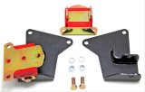Trans-Dapt Performance Engine Swap Motor Mounts 9566 Mounts, Swap, Black Steel Brackets, Red Polyurethane Bushings, Buick, Oldsmobile, Pontiac, Set thumbnail 2