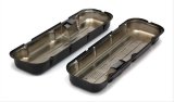 Trans-Dapt Performance Products Valve Covers 8683 CHEVY 502 LOGO SHORT ASPHALT BLACK POWDER COATED VALVE COVERS thumbnail 2