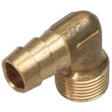 Trans-Dapt Performance NPT to Hose Barb Fittings 2273 Fitting, Adapter, Barb, 90 Degree, Brass, Natural, 3/8 in. NPT, 1/2 in. Barb, Each thumbnail 2