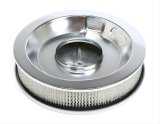 Trans-Dapt Performance Aluminum Air Cleaners 6700 Filter Assembly, 14 in. Diameter, Round, Steel/Aluminum, Polished, Chrome, Ball-Milled, 3 in. Filter, Each thumbnail 1