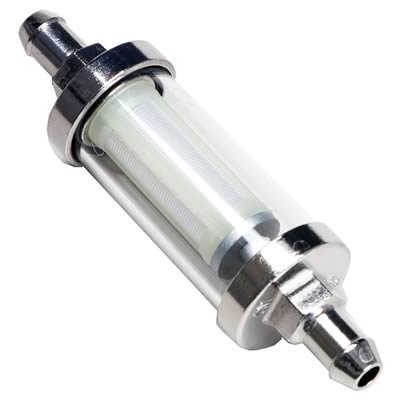 Trans-Dapt Performance Glass and Chrome Fuel Filter with 0.313 in. Inlet Size 9247 Clear/Chrome 5 1/16" Outlet