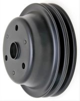 Trans-Dapt Performance Steel Crankshaft Pulleys 8607 Pulley, V-Belt, 2-Groove, Steel, Black, Chevy, Small Block, Long Pump, Each thumbnail 3