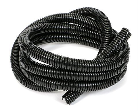 Trans-Dapt Performance Convoluted Tubing 7582 Tubing, Polyethylene, Black, 1/2 in. Diameter, 7 ft. Long, Each