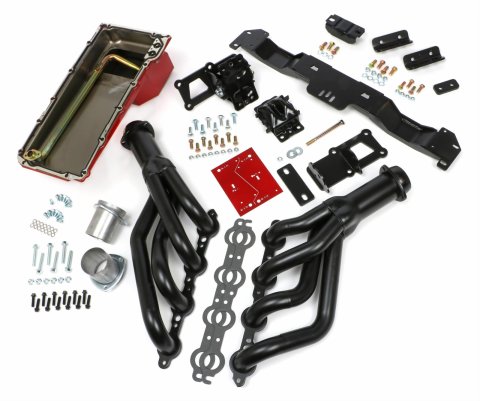 Trans-Dapt Performance Swap-In-A-Box Complete Engine Swap Kits 42021 Kits, Complete, Mid-length Steel Headers, Motor Mounts, Red Oil Pan, Chevy, Pontiac, 4.8L, 5.3L, 6.0L, Kit