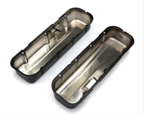 Trans-Dapt Performance Products Valve Covers 8692 CHEVY 396-502 TALL ASPHALT BLACK POWDER COATED BAFFLED VALVE COVERS