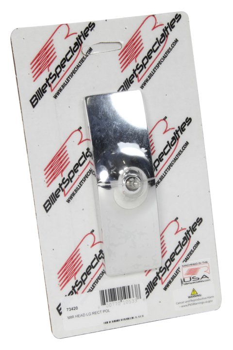 Billet Specialties Rear View Mirror Heads 73420 Head, View, Rectangular, Aluminum, Polished, Manual, Universal, Each thumbnail 3