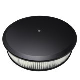 Billet Specialties Air Cleaners BLK15829 Filter Assembly, 14 in. Diameter, Round, Aluminum, Black Powdercoated, Plain Design, 3 in. Filter Height, Each thumbnail 1