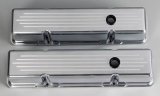 Billet Specialties Diecast Aluminum Valve Covers 95220 Covers, Tall, Aluminum, Polished, Ball-Milled, Chevy, Small Block, Pair thumbnail 1