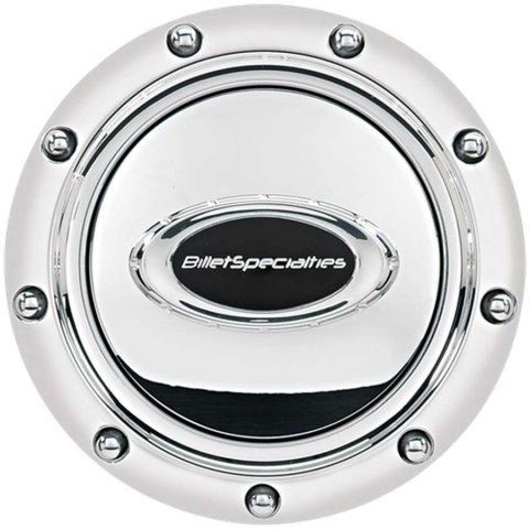 Billet Specialties Horn Buttons 32715 Button, Aluminum, Polished, Black Logo, Each thumbnail 1