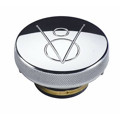 Billet Specialties Radiator Caps 75420 Cap, Aluminum, Polished, Round, V8 Logo, 16 psi, Each thumbnail 1