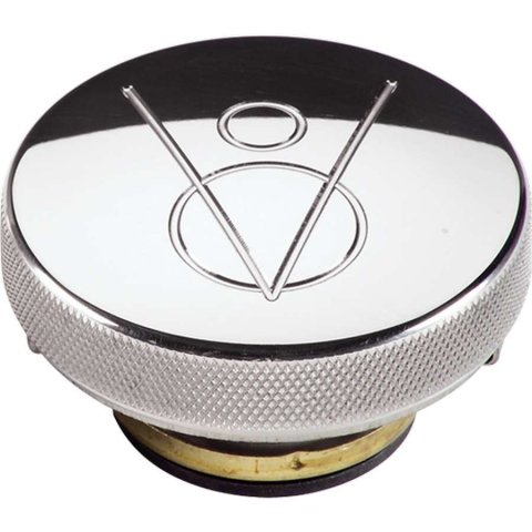 Billet Specialties Radiator Caps 75420 Cap, Aluminum, Polished, Round, V8 Logo, 16 psi, Each thumbnail 2