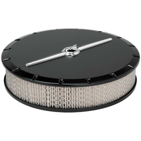 Billet Specialties Air Cleaners 15824 Cleaner, Round, Raised Base, Aluminum, Black, 14 in. Diameter, 3 in. Filter Height, Each thumbnail 2
