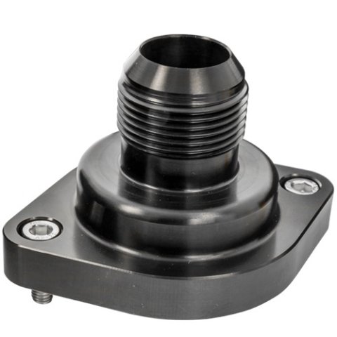 Billet Specialties Thermostat Housings BLK90900 Water Neck, Aluminum, Black Anodized, Straight Up, -16 AN Male Threads, Chevy, LS, Each thumbnail 3