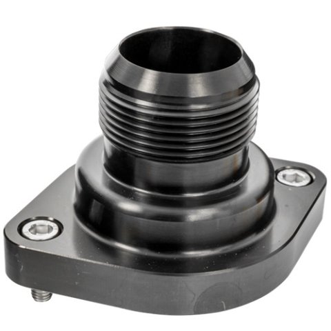 Billet Specialties Thermostat Housings BLK90920 Water Neck, Aluminum, Black Anodized, Straight Up, -20 AN Male Threads, Chevy, LS, Each thumbnail 3