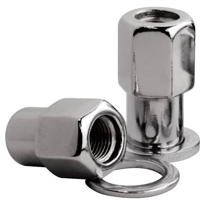 Billet Specialties Lug Nuts 999996 Nuts, .750 in. Shank with Washer, 1/2 in.- 20 RH, Open End, Chrome Plated Steel, Set of 10 thumbnail 1