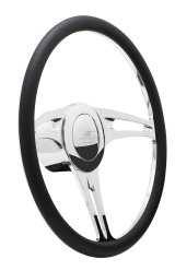 Billet Specialties Half-Wrap Steering Wheels 34322 Wheel, STEALTH, Half-Wrap, 15.5 in. Diameter, 2 in. Dish, Polished Aluminum, 9 Bolt, Each thumbnail 2