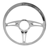 Billet Specialties Half-Wrap Steering Wheels 34322 Wheel, STEALTH, Half-Wrap, 15.5 in. Diameter, 2 in. Dish, Polished Aluminum, 9 Bolt, Each thumbnail 3